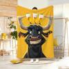 Cartoon D-Drunken Buffalo Beer Throw Lightweight  Flannel Blanket Soft Skin-Friendly For Summer Cooling