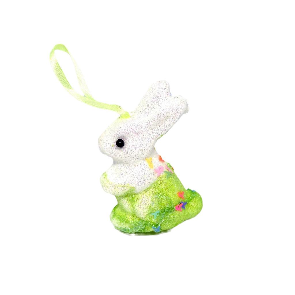 6 Pieces Easter Rabbit Ornaments,Glitter Bunny Decorations,Multicolored Hanging Ornament Craft Decor for Easter Party Supplies