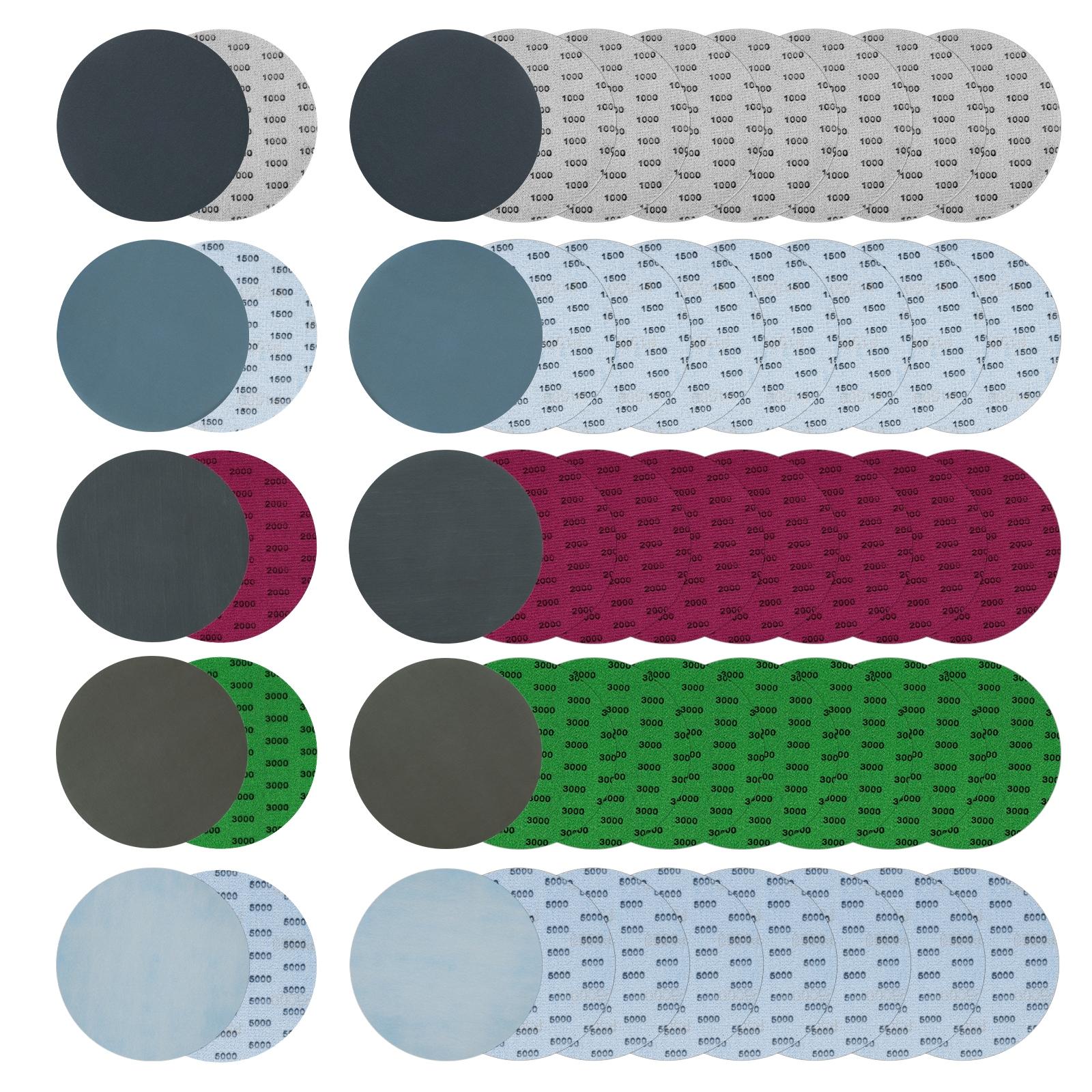 

70/50pcs 6 Inch Wet Dry Sanding Paper Discs Hook and Loop400-5000 Grit Sandpaper for Automotive Wood Metal Glass Polishing 1 Pc