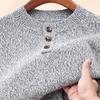 Hengyuanxiang Men's 100% Pure Wool Round Neck Sweater