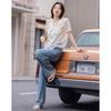 Demana V-Shape Triple-Layer Lace Short Sleeve Shirt