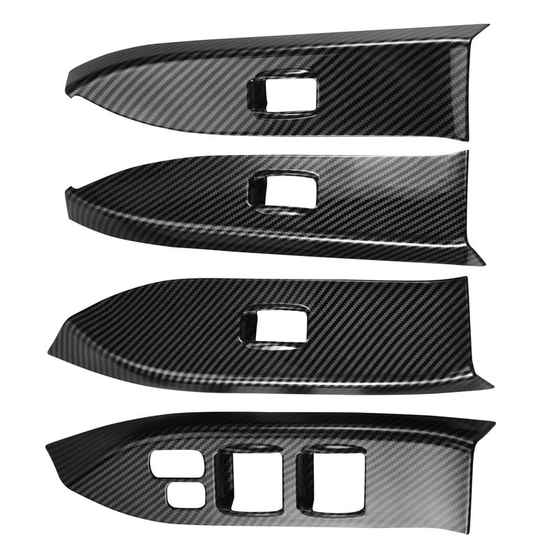 WO-For Mitsubishi Pajero 2007- Car Inner Window Lift Switch Button Panel Cover Trim Frame Decorative Accessories