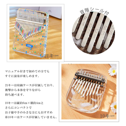 S.T.S.G Kalimba Thumb Piano, Beginner's Set with Instructions, Manual, and Cute Storage Case (10-Key Set, No Storage Case)