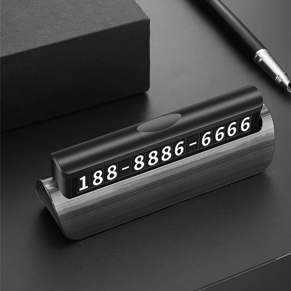 Car Accessories Mini Portable Telephone Number Plate With Switch Phone Number Business Card Temporary Parking Card Plate