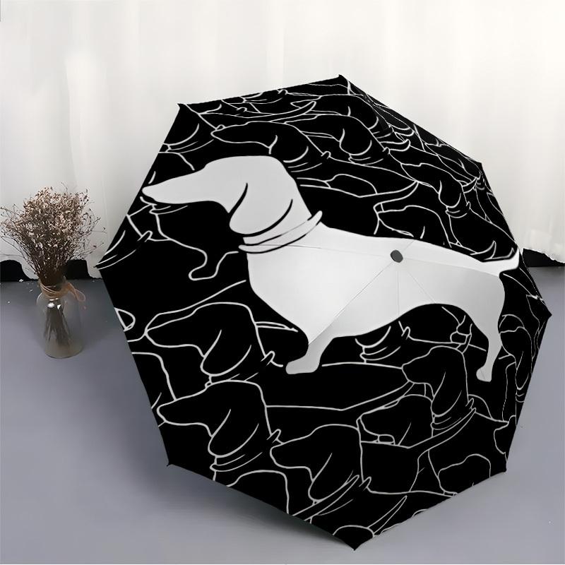 1 st Taxmönstrad Automatisk Öppna/Stänga Paraply med Enknapp, Vindtät Design Lätt Bärbart Paraply för Kvinnor & Män6063