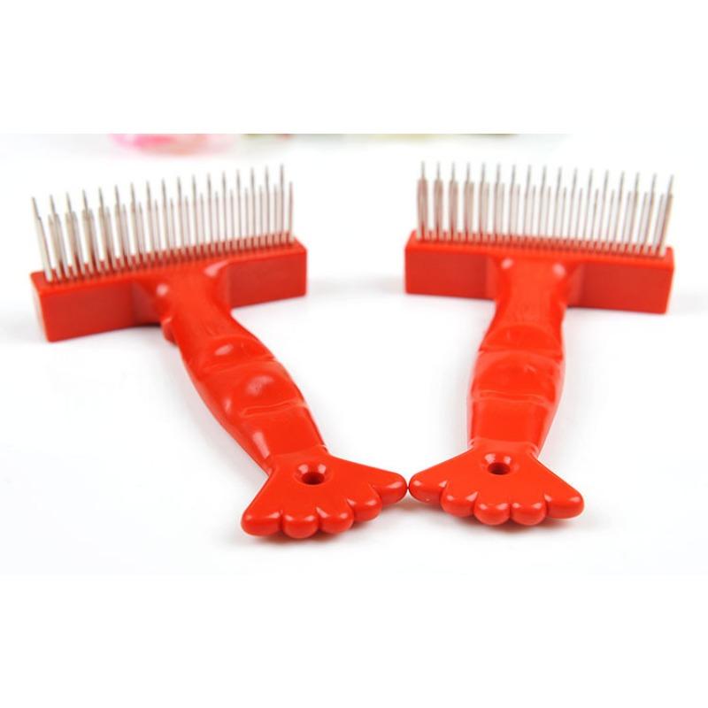 Zweireihiger Haustierkamm, Edelstahlstifte, für die Fellpflege von Hunden und Katzen, Unterfell-Rechenbürste, sichere und langlebige Produkte