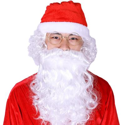 Christmas Santa Claus White Curly Cosplay Wig Fake Beard Santa Claus Hair Party Beard Santa Claus Beard Props