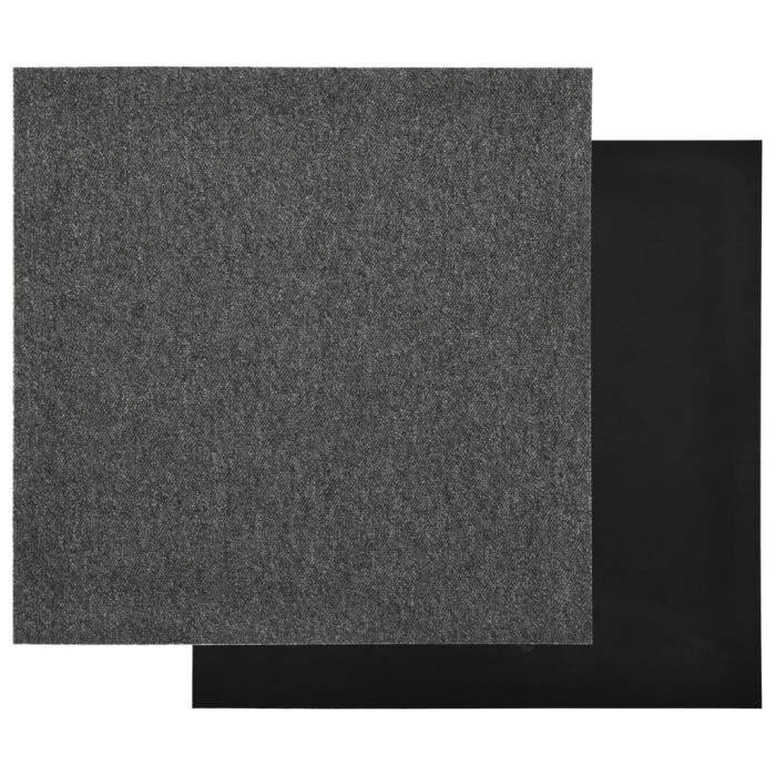 Dalles de tapis de sol - vidaXL - 20 pcs - 50x50 cm - 5 m² - Anthracite - Polypropylène