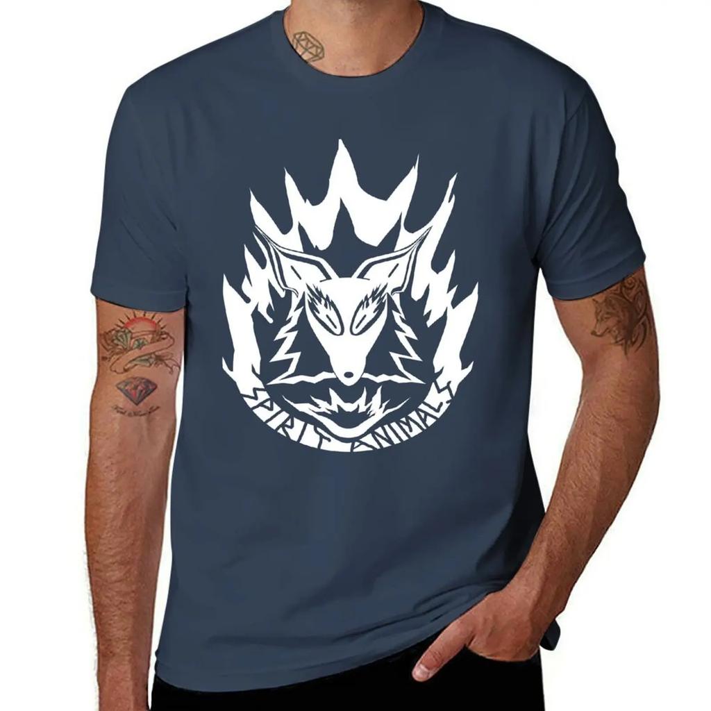 Spirit Animals Logo T-Shirt Blanks Vintage Heavyweights Sublime Black T Shirts for Men
