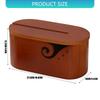 Oval Shape Wooden Knitting Bowl with Holes Multifunctional Yarn Holder with Lid for Crocheting Knitting Tool Storage