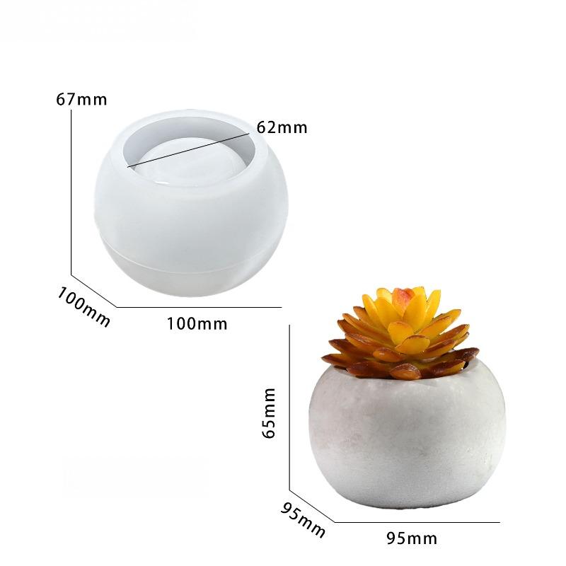 3 Sizes DIY Succulent Vase Round Candle Cup Craft Making Supplies Stucco Concrete Resin Storage Box Mould Home Decoration Tools