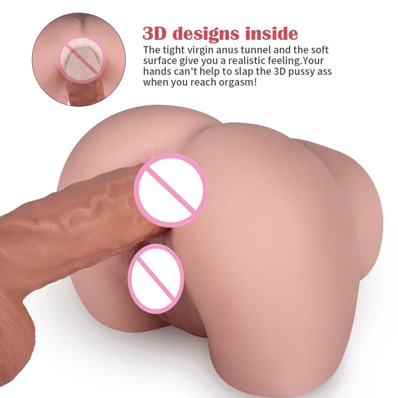 Men's 2.1KG Two-point Two-color Channel Big Butt Mold Famous Device Vagina and Anus Two-point Jet Cup