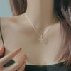 Childlike Personality Sweet Pendant Necklace Schoolgirl Design Diamond-Encrusted Aircraft Collarbone Chain Looks Thin