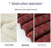 Floral Velvet-Lined Winter Coat for Elderly Women - Warm Cotton Jacket with Stand Collar