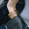 Design Minimalist Style 18K Gold, Four-layer Hollow Opening Bracelet Trend Jewelry