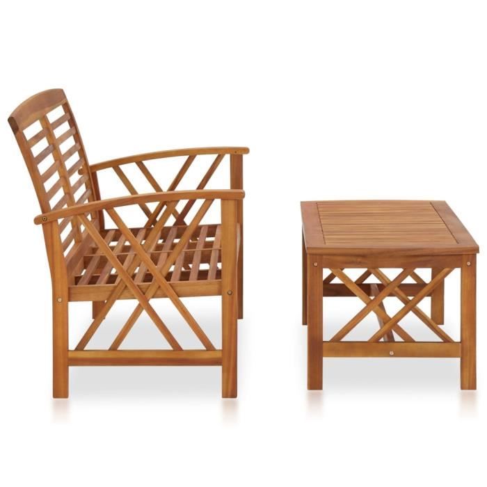 VidaXL Garden Lounge Set 2 Pcs Solid Acacia Wood