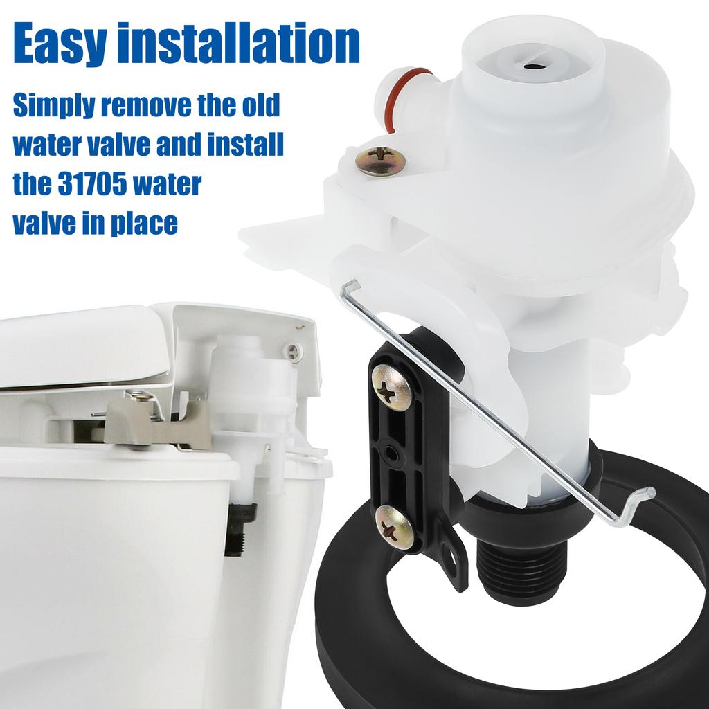 Vannventilsett for bobiltoalett Slitesterk plasttoalettvannventil reparasjon Baderomstilbehør for høye og lave modeller bobiltoalett