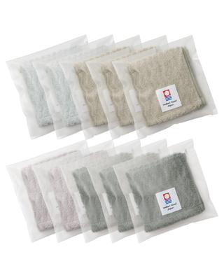 [aso] Imabari Hand Towels, Set of 10, Individually Wrapped, Medium Thickness, 22 X 22 Cm, 100% Cotton, Made In Japan, Moffin Towel Handkerchiefs (Set