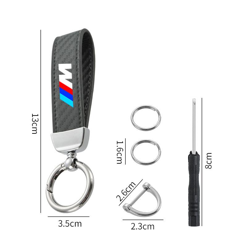 Carbor Fiber Car Keychain for BMW M 1 3 4 5 6 7 Series X1 X4 X5 X6 X7 G20 F48 E60 E36 E39 Key Holder Pendant Chain Ring Sticker jbzh05