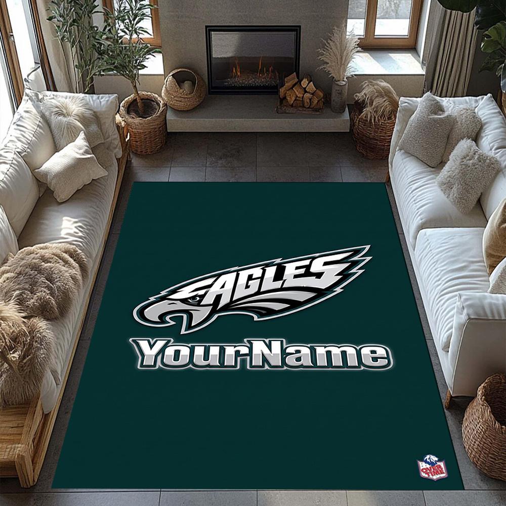 Philadelphia Eagles Customizable Name Floor Mat Design For Hallway Game Room Dormitory Decorate Room Antislip Carpet Decorate Offices Spiritual Gift