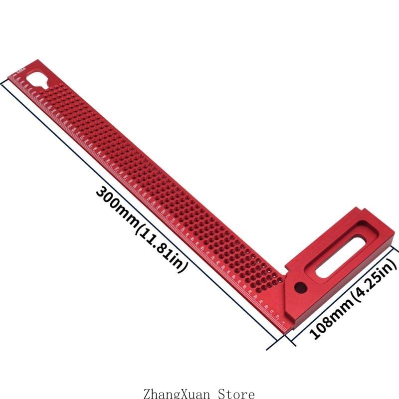 Woodworking Measurement Ruler Hole Positioning Gauge Ruler T-Type Carpentry Tool 3XUF