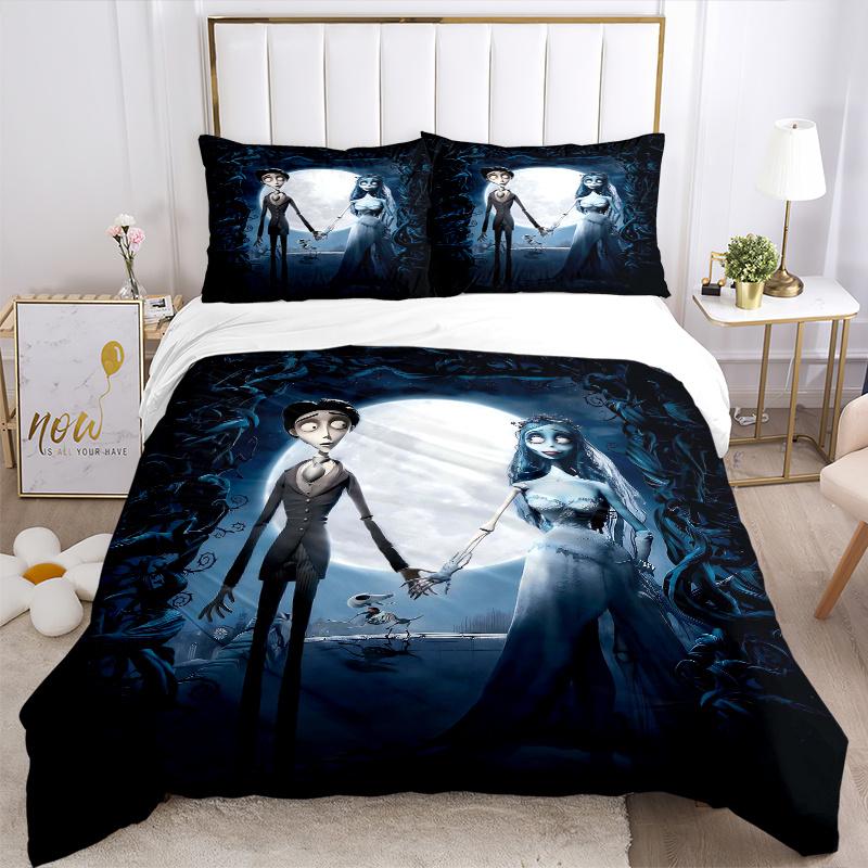 3pcs Under the Moonlit Sky Two Spirits Quilt Cover Set - Soft and Cozy Bedroom, Guest Room and Dorm Decorative Bedding 3-Piece Set 1 Quilt Cover