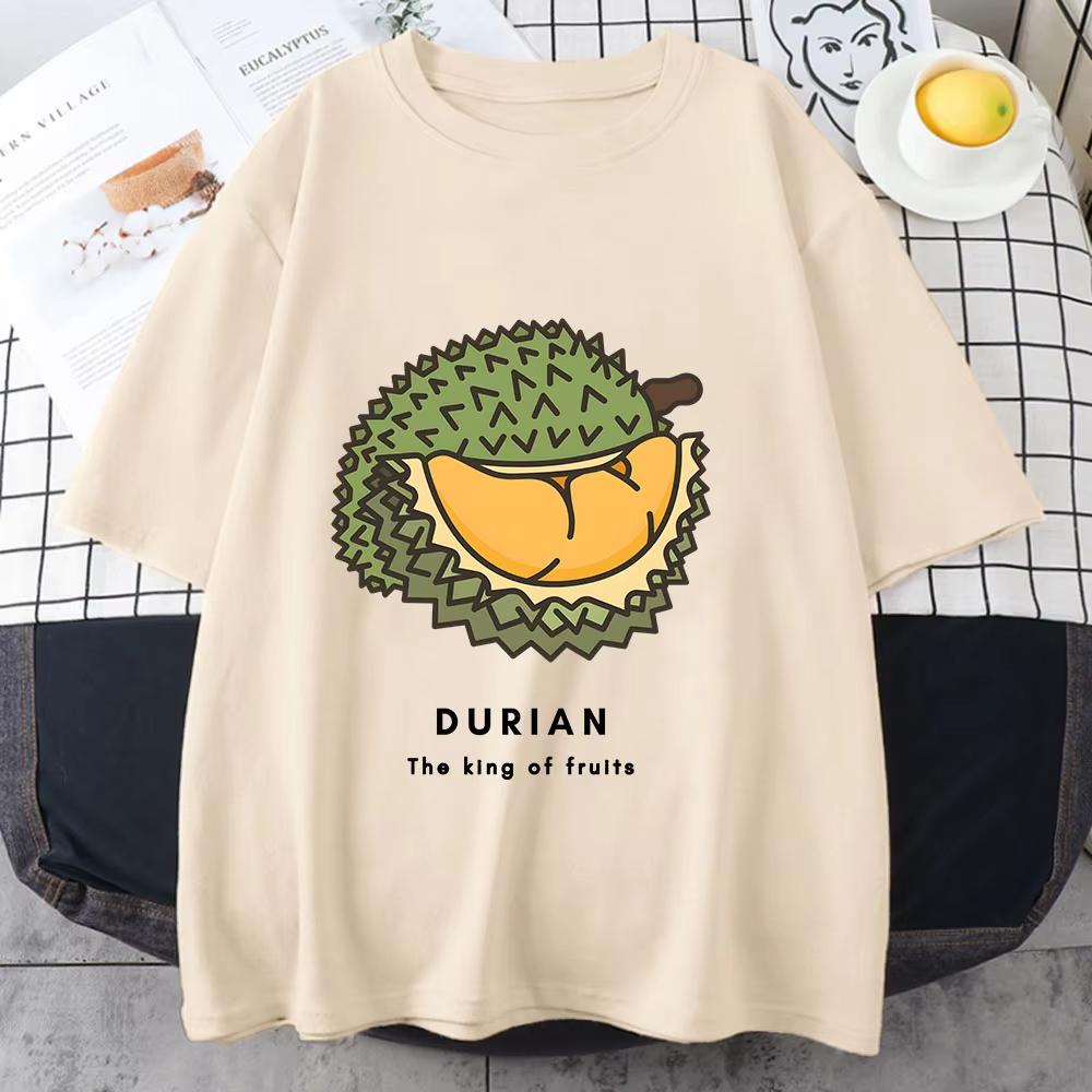 Durian Tshirt WomenUnisex Tshirts 100 Cotton High Quality Shirt Graphic Print Short Sleeve Summer Loose Tees Fashion Casual Tops