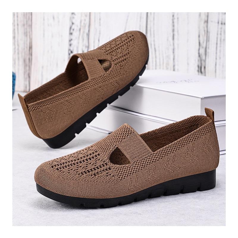 Damen Plus Size Stoff Ballerinas Weiche Sohle Bequeme Gehen Schuhe