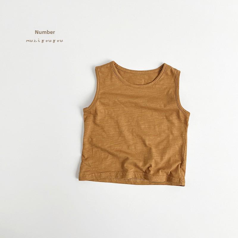 8 spalvų bambuko medvilnės marškinėliai be rankovių kūdikiams - vasaros 2025 m. madingi marškinėliai berniukams ir mergaitėms