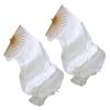 2Pack Belly Dance Long Silk Fan Veil Chinese Stage Props White
