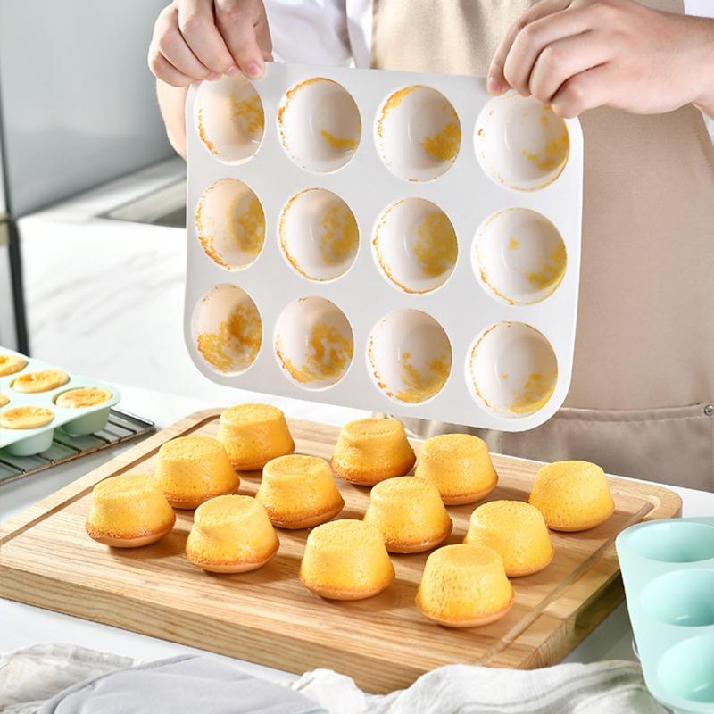 12/24 Holes Silicone Baking Mold for Baking 3D Bakeware Chocolate Round Sphere Mold Cupcake Pan Cake DIY Muffin Kitchen Tools