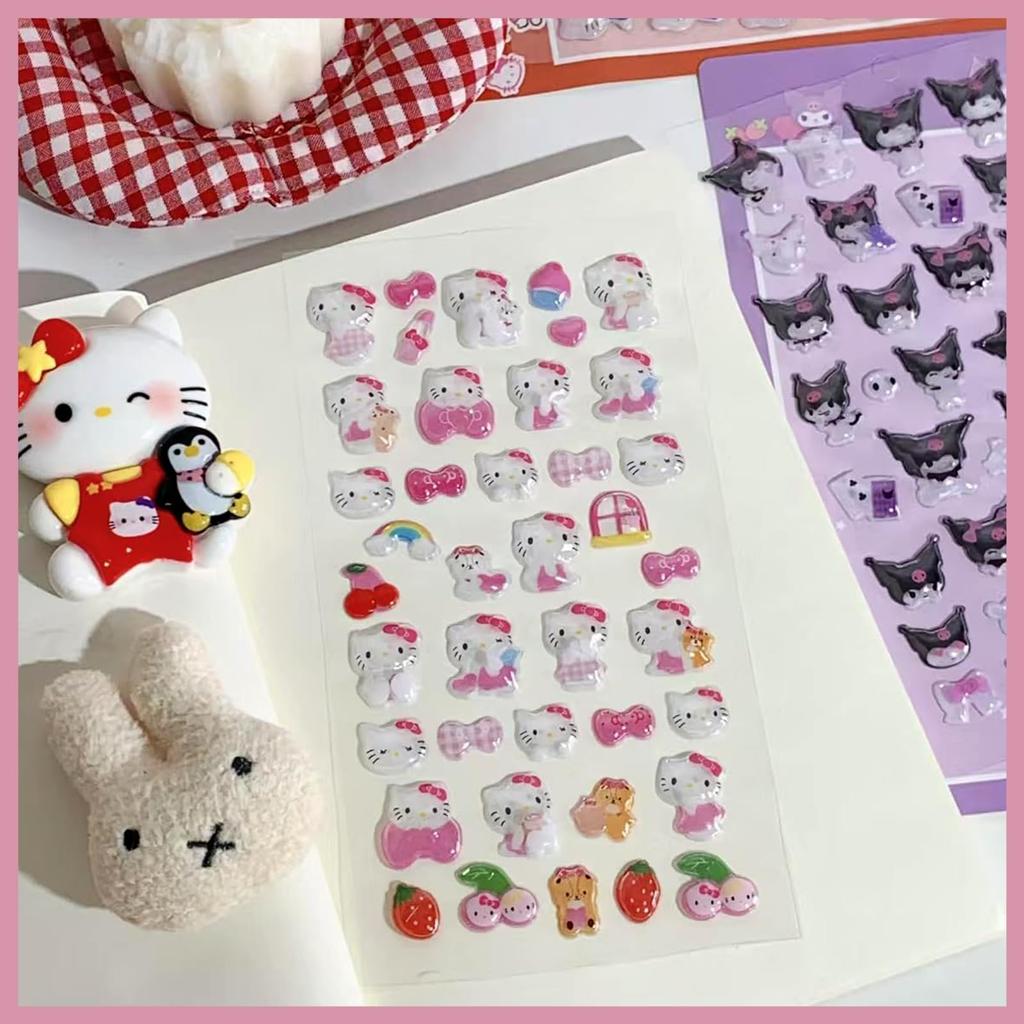 Haorange 3D Decoration Hollow Candy Stickers for DIY Planners and 3D PVC Multicolor Anime 6 Sheets Stickers, Smartphones, Stickers, Material,