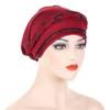 New Multicolor Short Braid Colorblock Muslim Hijab Cap – Fashionable European & American Pullover Hat