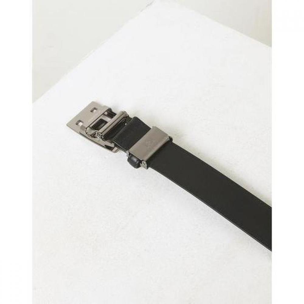 Daks Black Check Line Buckle Cowhide Automatic Belt Dbbe5e351bk