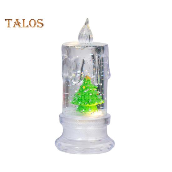 

Светодиодные беспламенные свечи, работающие от батареек, рождественские свечи с внутренним Санта-Клаусом, снеговиком, рождественской елкой, фигуркой оленя, праздничные беспламенные свечи для дома Christmas Tree