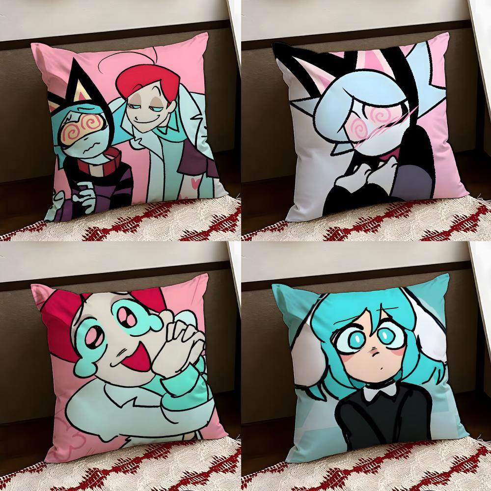 Anime PPSYCHO CCUTIESS Cushion Cover Reversible Soft Durable Pillow Cover Home Car MultiScene Use for Daily Comfort