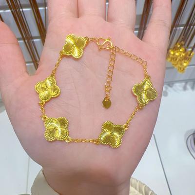 Color Preservation Laser Fashion Four-leaf Clover Bracelet Ladies High-grade Luxury Adjustable Bracelet