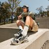 Li Ning Fuyiao 2.0 Clásico Retro Doble Amortiguación Soporte Estable Antideslizante Resistente al Desgaste Zapatillas Bajas Casuales para Correr Hombre zapatilla Negro Gris ARXU001-10