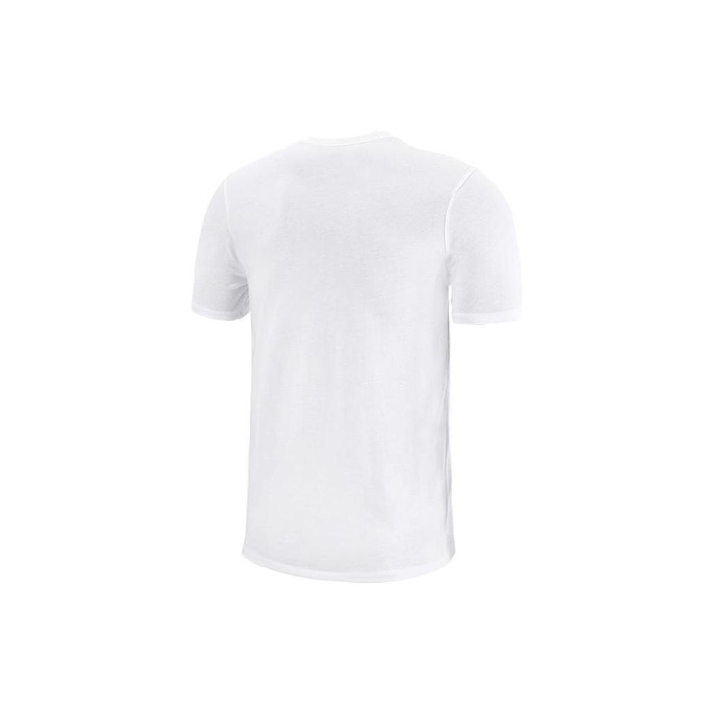Nike Solid Color Logo Crew Neck Sport T-Shirt Men Tops White 743036-100