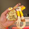 Lucky Cat Gold Pendant & Keychain Charm - God of Wealth Promotion Gift
