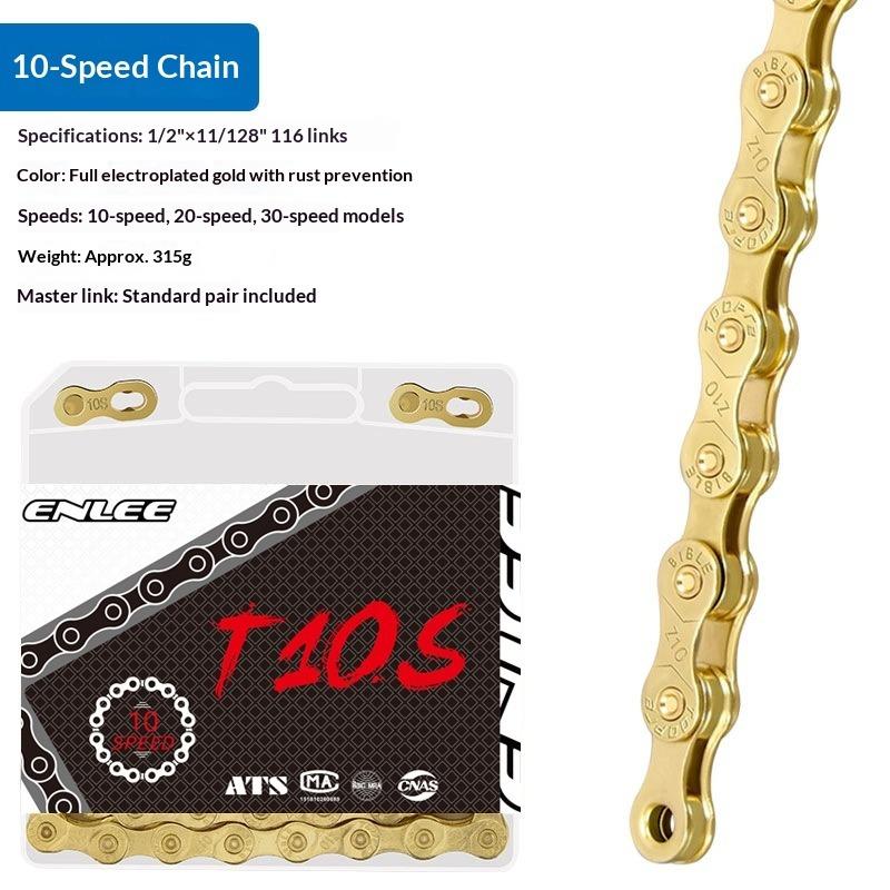 ENLEE Mountain Bike Road Bike Chain 8 9 10 11 12 Speed Plated Chain, Rust Proof with Magic Buckle