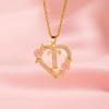 Trendy Luxury Heart and Flower Pendant Necklace for Women
