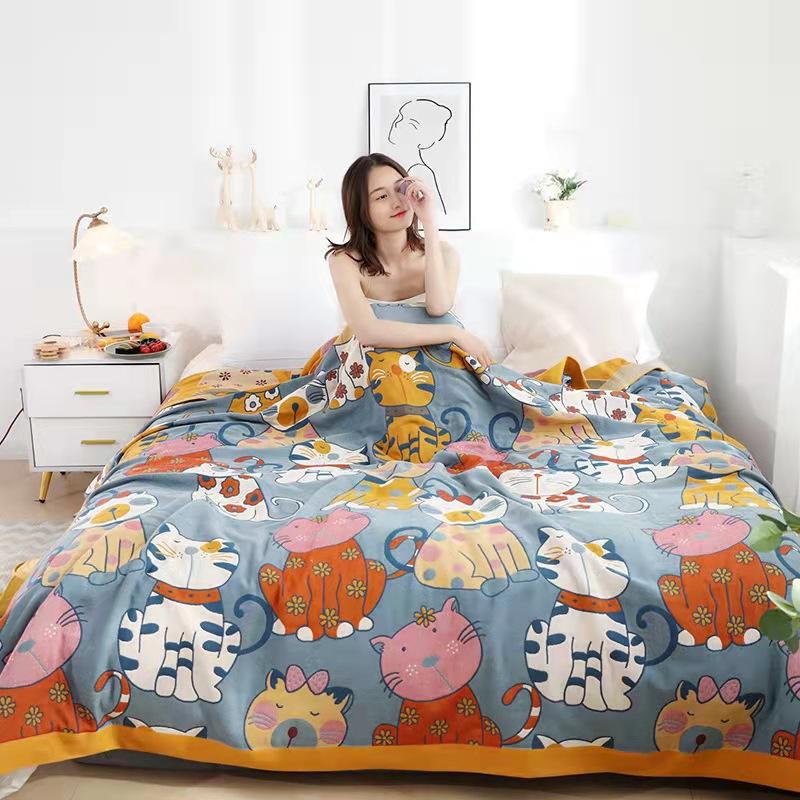 New Muslin Blanket Bed Sofa Travel Breathable Chic Mandala Big Soft Blanket