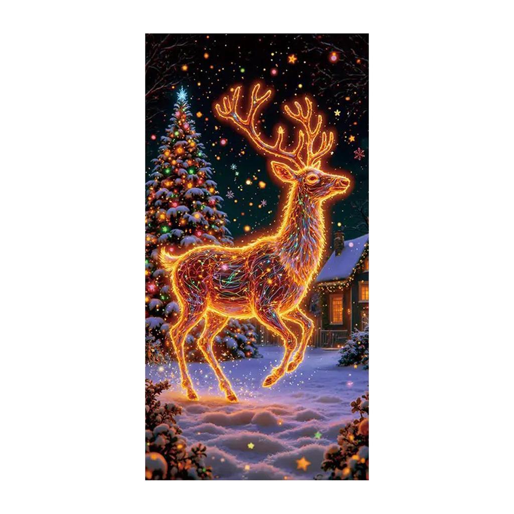 Christmas Fluorescent Door Frame, Door Cover Background, Holiday Party Decoration, Christmas Decoration Hanging Cloth