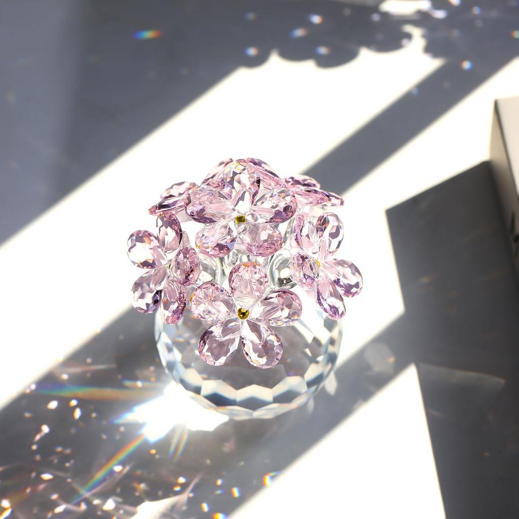 Estatueta de Cristal Flor de Cristal Rosa Enfeites para Casa Presente de Aniversário para Amiga Presente de Dia Dia Casamento Não me esqueças Mãe Dia dos Namorados