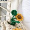 Drawstring Sunflower Shoulder Bag Knitted Sunflower Knitted Bag Handwoven Knit Bag  Girl Gift