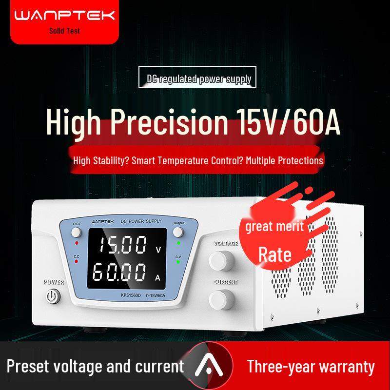 GuCe KPS1560D Adjustable DC Power Supply, 15V 60A, for Laboratory Testing and Battery Charging