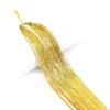 Gold Thread Laser Silk Wig & Seven-Color Hair Extensions with Tinsel Glitter Braiding Strips - 120cm