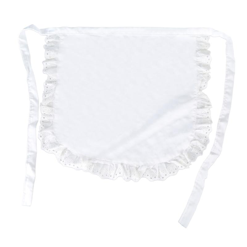 Girls Cosplay Waist Apron Tight Costume Ruffled Maid Apron Half Apron Women Waist Apron 1 белый