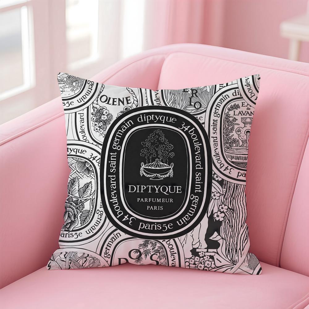 Luxury D-Diptyque Cushion Cover Home & Car Multi-Scene Pillow Cover - Reversible, Soft & Durable for Daily Use